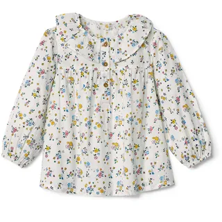 Tchibo - Kinder-Bluse - Mädchen - Gr. 122/128 - creme/geblümt