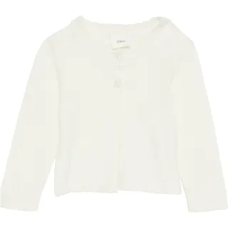 S.Oliver Strickjacke aus Viskosemix mit Wellsaum und blumenförmigen Knöpfen Creme 80