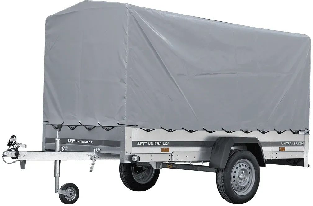 PKW-Anhänger auf Federn 264x125 UNITRAILER GARDEN 264/R KIPP mit H-1100-Rahmen und grauer Plane
