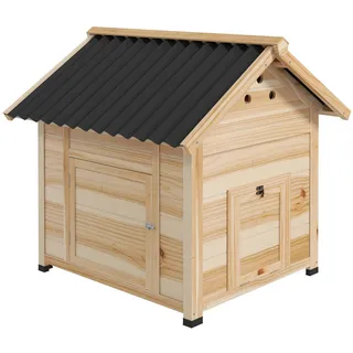 PawHut Entenstall aus Holz mit Kippdach Doppeltür 78 x 90 x 92 cm