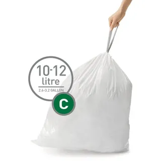 simplehuman Code C maßgeschneiderte Müllbeutel, Packung mit 20, weiß