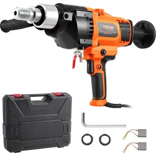 Vevor Kernbohrmaschine Diamantkernbohrmaschine 2-18 cm Bohrdurchmesser und Tragetasche, robuster Beton-Kernbohrer 2600 W, Nass- und Trockengebrauch, zum Bohren von Beton und Mischen von Farbe