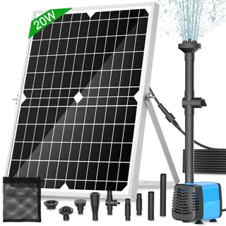Does Not Apply 20W Solar Teichpumpe 1300L/H | 4 Variable Fontänenmodelle | Für Gartenteich, Springbrunnen, Bachlauf