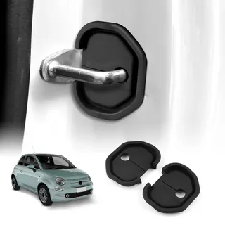 KUNGKIC Für Fiat 500 Fiorino Punto Fullback Qubo Doblo Panda Kieselgel Abdeckung Autotürschloss Staubschutzabdeckung Zubehör Innere Teile Trim (Schwarz)