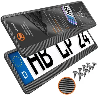 L & P Car Design Kennzeichenhalter Carbon Optik 2 Stück