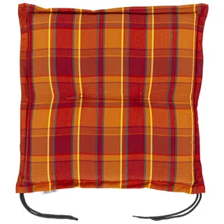 KETTtex Hockerauflage Hocker Florence/Bali 2136 50x50x6 cm orange-rot kariert KETTtex