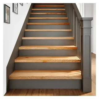 vidaXL Treppenstufen 8 Stk. Hellbraun 90x30x2 cm Massivholz Eiche