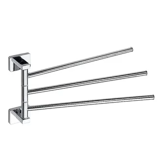 Brillantbad BIKI Handtuchhalter 3 Haken schwenkbar Chrom poliert 42x175x350 mm für Bad & Küche >> zum Bohren
