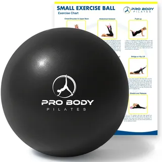 ProBody Pilates Ball, Kleiner Gymnastikball, 9-Zoll-Barre-Ball, Trainingsball für Stabilität, Barre, Fitness, Bauch, Rumpf, Physio- und Physiotherapieball (schwarz)