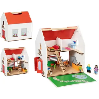 GoKi Puppenhaus Tragbares Eco House bunt|weiß