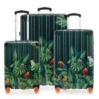 Q-Damm - 3er Koffer Set Hartschale Papagei, TSA