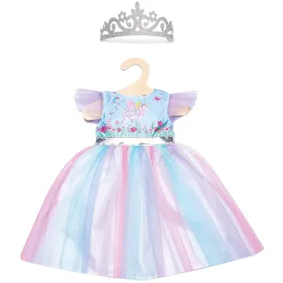 Heless - Kleid für Puppen im Design Fee und Einhorn mit silberner Krone, Größe 35 - 45 cm