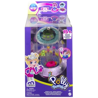 Mattel HCG25 Polly Pocket Doppelspaß Prinzessinnen-Ufo Schatulle