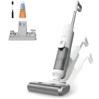 Proscenic Nass- & Trockensauger 60 Min, Smart 3 in 1, Kantenreinigungsbürste,selbstwaschender/selbsttrocknender, für Hartböden, Tierhaare - Weiß