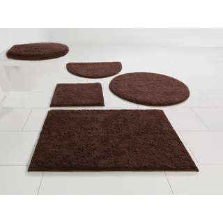 MY HOME Badematte »Maren, Badvorleger, Badezimmer Teppich«, rutschhemmend beschichtet, fußbodenheizungsgeeignet, Bio-Baumwolle, Badteppich, Badematten auch als 3 teiliges Set, braun