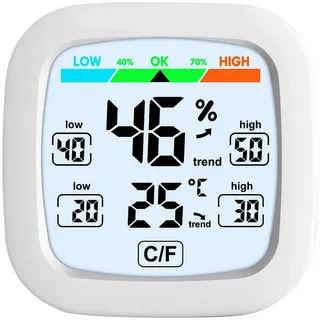 Infactory Digitales Hygrometer und Thermometer mit Trendanzeige und Komfortindex