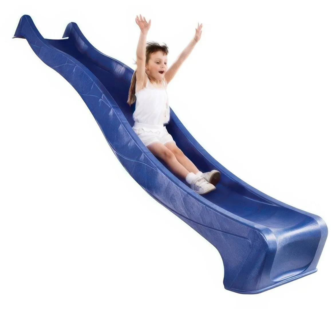 Wellenrutsche Jan - 240 x 46 cm - Farbe: Blau - Rutsche aus Kunststoff - Kinderrutsche - 2,4m Kunststoffrutsche für Spieltürme mit 120 cm Podest