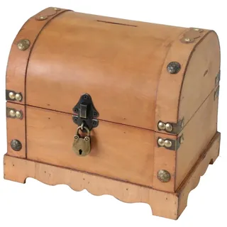 HMF 6414-51 Spardose aus Holz mit Schloss, 23,5 x 18 x 20 cm Groß, Namibia