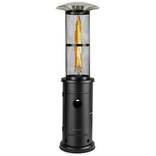 Blumfeldt Goldflame Terrassenheizstrahler Gasheizer 11,2 kW Temperglas mobil Edelstahl Schwarz