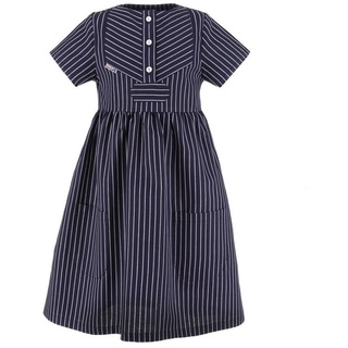modAS Sommerkleid Kinder Fischerkleid Klassisch - Gestreiftes Kleid Finkenwerder-Stil blau 86
