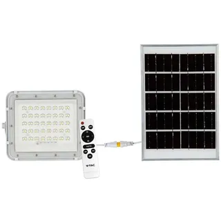 V-Tac VT-80W-W 7842 LED-Flutlichtstrahler, Solarmodul 19 W Neutralweiß Weiß