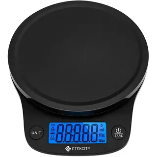 Etekcity Küchenwaage, digital 0,1g genau, 5kg Waage, Großes LCD-Display, Präzisionswaage mit Tare-Funktion, Waage Küche zum Lebensmittel Schmuck