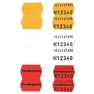 Sato Etikettenrolle 26 x 16 mm Weiß 2-zeilig Weiß 2,6 x 1,6 cm 1200 Stück