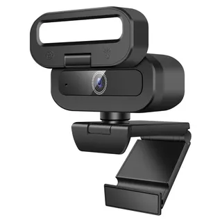 USB-4K-Webcam - Konferenzkamera - UHD 3840×2160 Auflösung - Ringlicht - Autofokus - Nachtsicht - Integriertes Mikrofon - Plug & Play für PC/Laptop