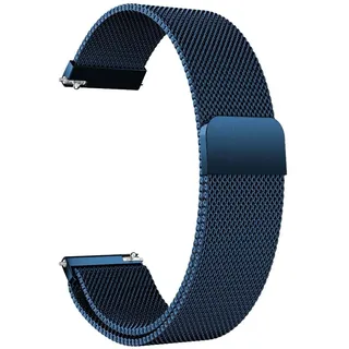 LYYLTX Edelstahl Mesh Uhrenarmband Metall Ersatz Armband Magnetverschluss Smartwatch Schnellverschluss Watch Uhren Ersatzband Für Damen Herren 14mm 16mm18mm 20mm 22mm 24mm (20mm,Blue) - 20mm
