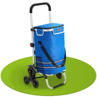 Juskys 3in1 Einkaufstrolley Dunkelblau