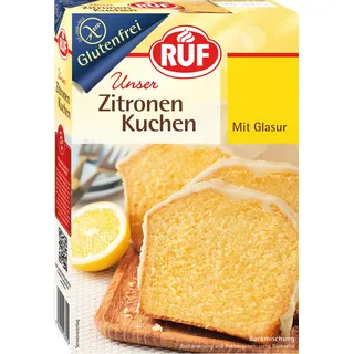 RUF Glutenfreier Zitronen-Kuchen mit fruchtiger Zitronenglasur, glutenfreier Kuchen für jeden Anlass, vegan