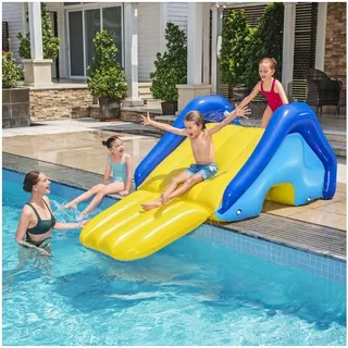 Aufblasbare Poolrutsche Wasserrutsche mit eingebautem Sprinkler, ab 3 Jahren, 2,47 m x 1,24 m x 1,00 m