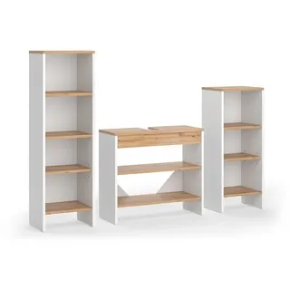 Vicco Karli 3-tlg. Weiß/Goldkraft Eiche