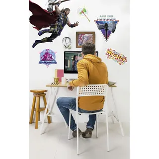 KOMAR Marvel Wandtattoo von Komar - Thor4 - Mighty Thor - Größe 100 x 70 cm - Wandsticker, Wandaufkleber, Decosticker, Aufkleber, Kinderzimmer