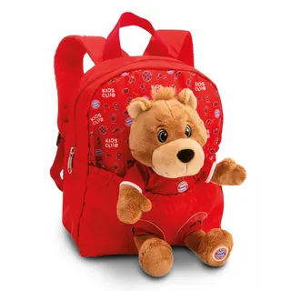 NICI Rucksack 21x26cm mit Kuscheltier Bär Berni 25 cm«, rot