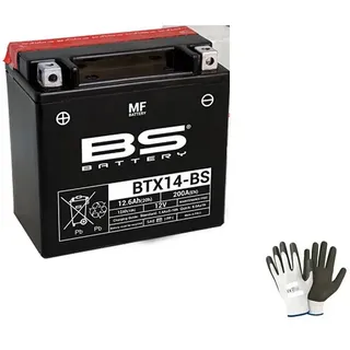 KOMPATIBEL MIT BMW R Nine T Racer (K32) 1200 2015-2020 BS BTX14-BS Batterie (VERSIEGELT UND BEREIT ZUM EINBAU) 12V/12A YUASA YTX14 Motorrad-Roller-BATTERIEN 150X87X145