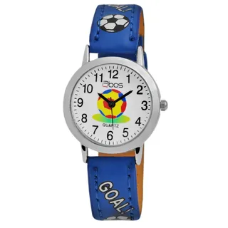 Kinder Armbanduhr Mädchen Jungen Uhr Kids Analog Quarz Watch Blau Fussball QBOS