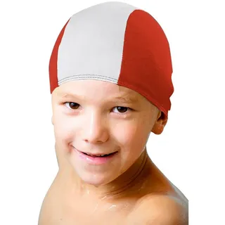 Sport-Thieme Schwimmkappen-Set ""Textil"", Rot-Weiß, Kinder