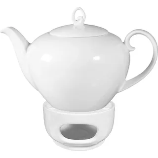 SELTMANN WEIDEN Rondo/Liane weiß Teekanne mit Stövchen 1,1l