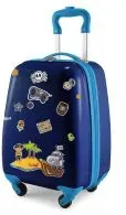 For Kids - Kindergepäck + reflektierende Aufkleber Piraten, Kinderkoffer, Hartschalenkoffer für Kinder, Handgepäck, 24 Liter, Dunkelblau