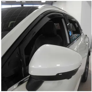 Omac Lüftungsgitter Windabweiser für Nissan Qashqai J12 2021-2025 Dunkel Acryl 4tlg (4 St), Aerodynamisch, Einfache Montage, Waschstraßenfest schwarz