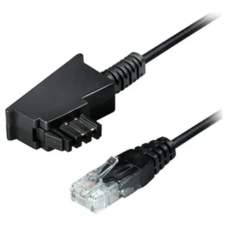 Maxtrack Telefon (analog) Anschlusskabel [1x TAE-F-Stecker - 1x LAN (10/100 MBit/s)] 10 m Schwarz
