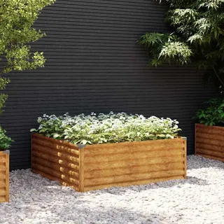 vidaXL Hochbeet 100 x 100 x 36 cm Cortenstahl