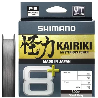 Shimano Fishing Shimano Kairiki 8+ 300m 0.315mm 39,9kg Steel Grey Geflochtene Angelschnur