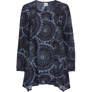 Viskose-Tunika, Druck blau, 44