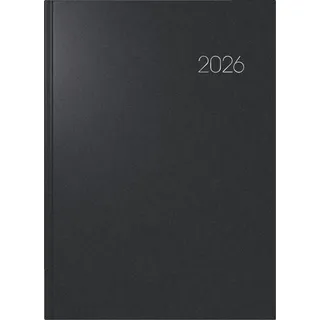 Brunnen 1078760906 Buchkalender Mod. 787 2026 A4, Kunststoff, schwarz