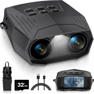 5K HD Infrarot Nachtsichtfernglas mit 3" Display, 10X Digitalzoom 600m, 7-Stufen-IR, 5000mAh Akku & 32GB für Jagd, Camping | NVG, Wärmebildkamera, Fernglas mit Nachtsicht