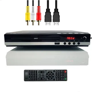 DVD-Player für Fernseher Mit HDMI/AV-Ausgängen, Alle Regionen, 1080P Full HD, USB-Multimedia-Funktionen, Fernbedienung