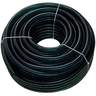 Teichschlauch 38mm (1 1/2 Zoll) grün-schwarz – schwere Ausführung, knickfest & UV-beständig – flexibler Schlauch für Teichpumpe, Filter, Bachlauf versch. Rollenlängen (5m)