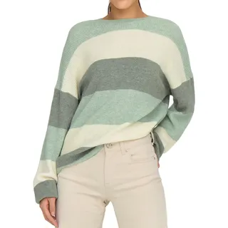 Only Damen Onlatia L/S Stripe Pullover KNT Noos Sweater, Silt Green,XS